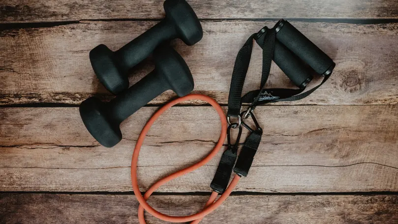 An image of home workout gear.