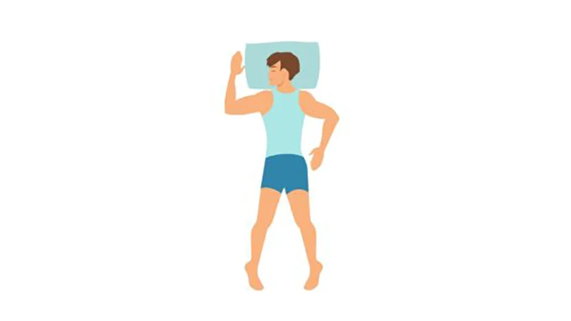 an illustration of starfish sleeping position