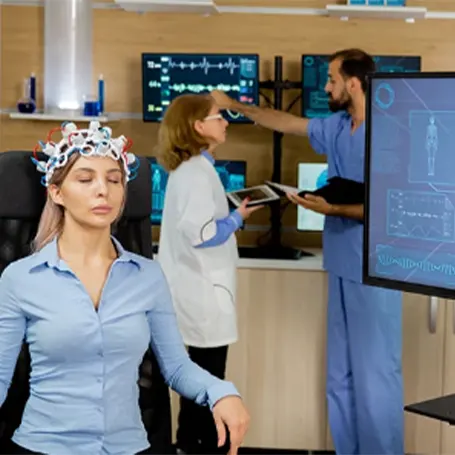 woman in a clinic being tested